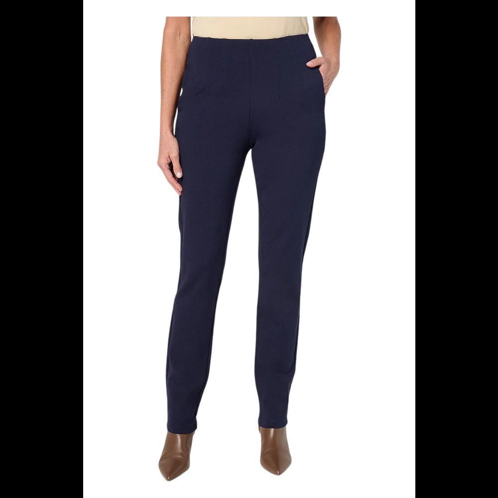 Belle by Kim Gravel Women's Ponte Hollywood Waist Pant Total Eclipse - Petite